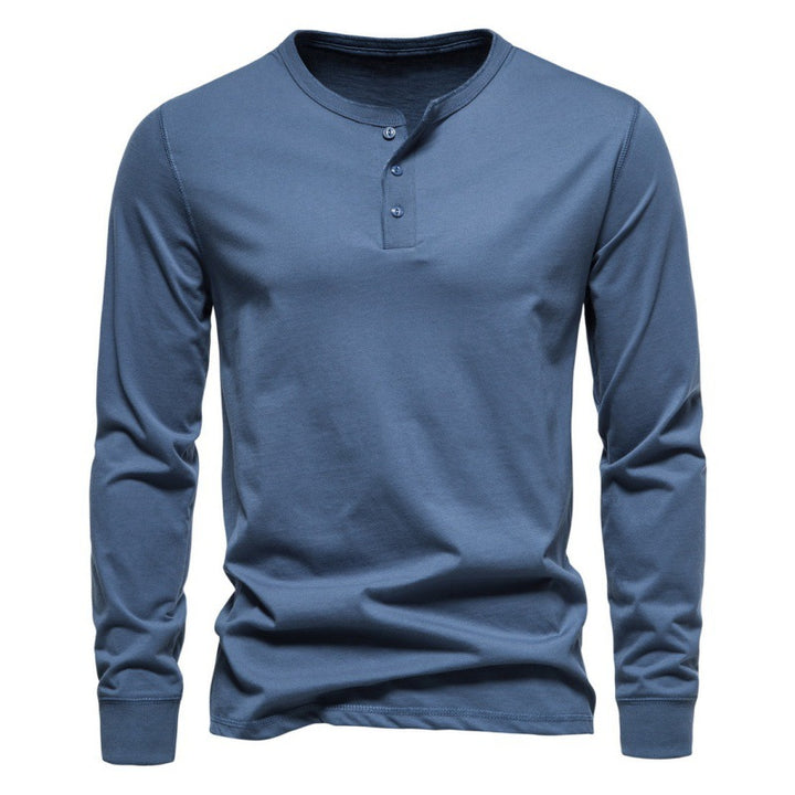 Men's Long Sleeve Shirt with Button Closure and Modern Design Lisslune