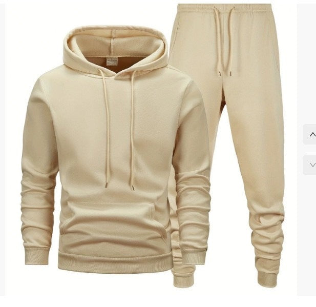 Men's Sporty Sweat Set with Elastic Waistband and Practical Pockets Lisslune