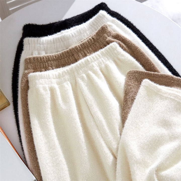 Ladies Soft Fleece Pants with Elastic Waistband Lisslune