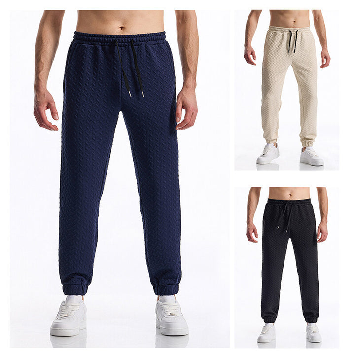 Men's sporty leisure pants with textured design Lisslune