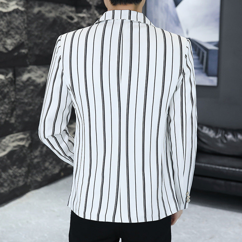 Men's striped blazer jacket with modern cut and elegant details Lisslune