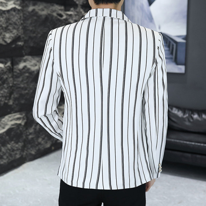 Men's striped blazer jacket with modern cut and elegant details Lisslune