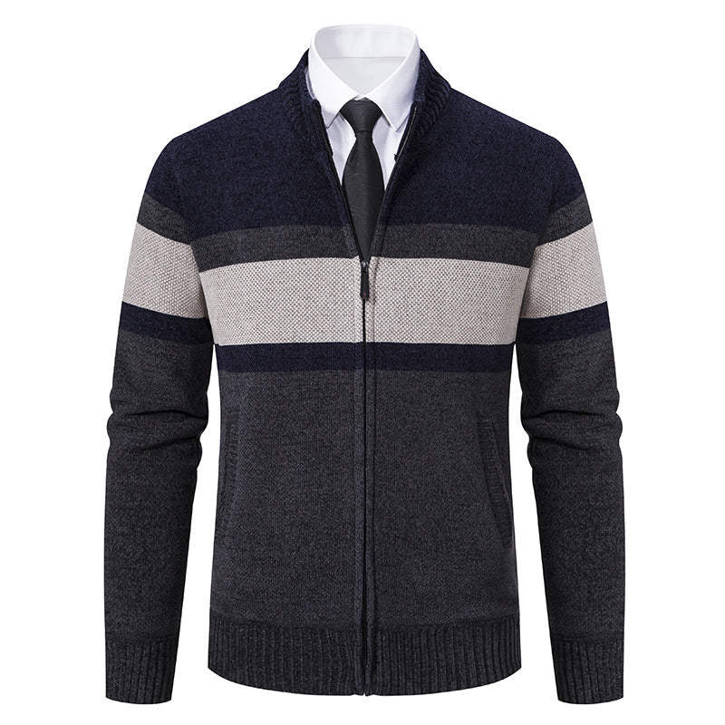Men's cardigan with textured design and high-collar Lisslune