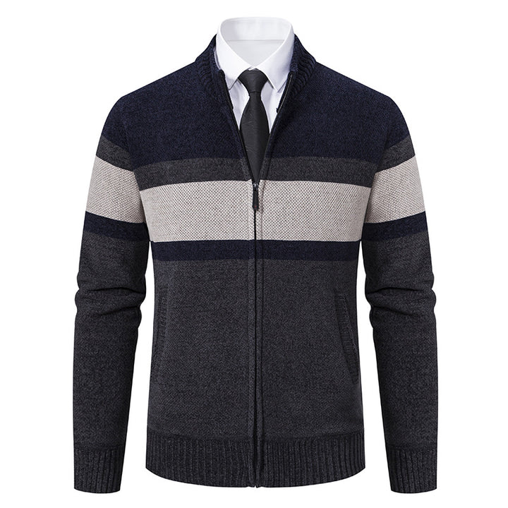 Men's cardigan with textured design and high-collar Lisslune