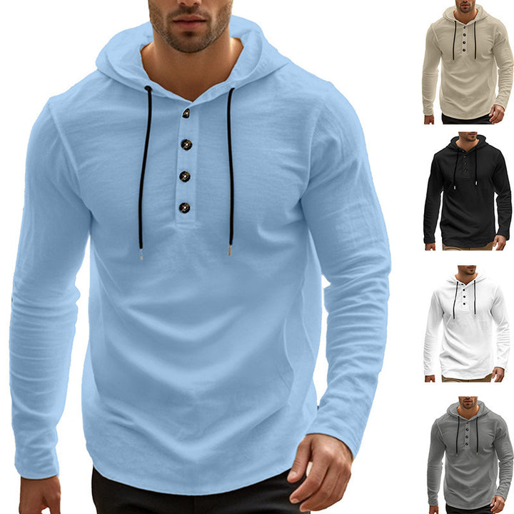 Men's hooded sweater with two-button closure and sporty cut Lisslune