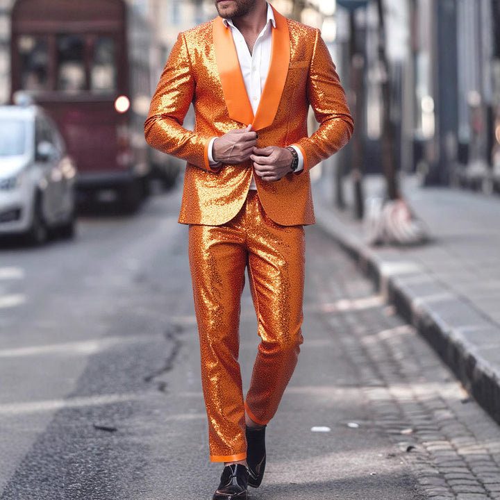 Men's elegant sequin suit in festive style Lisslune