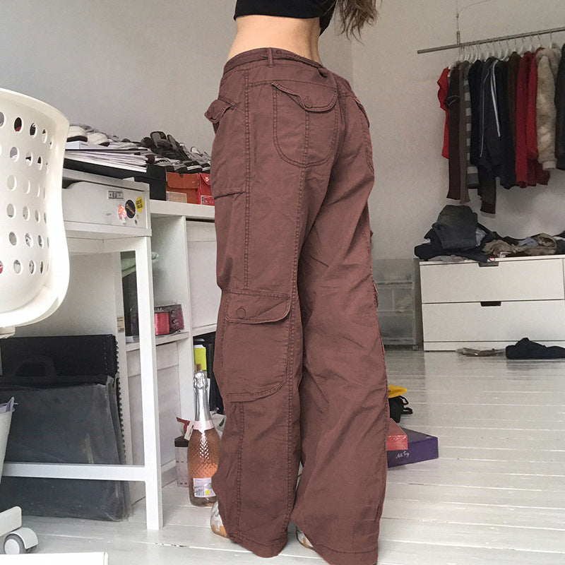Women's cargo pants with side pockets and adjustable waistband Lisslune