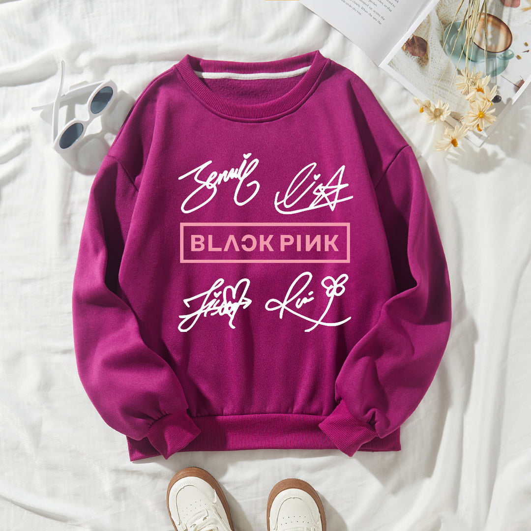 Women's casual sweatshirt with creative signature motif Lisslune