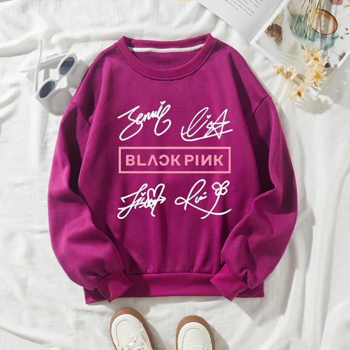 Women's casual sweatshirt with creative signature motif Lisslune