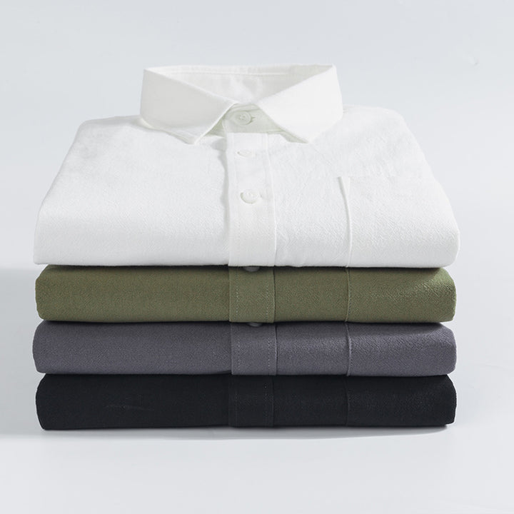 Men's casual long sleeve shirt with fine texture Lisslune