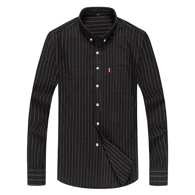Men's Elegant Long Sleeve Shirt with Finest Striped Pattern Lisslune
