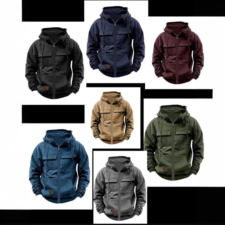Men's hoodie jacket with practical pockets and robust design Lisslune