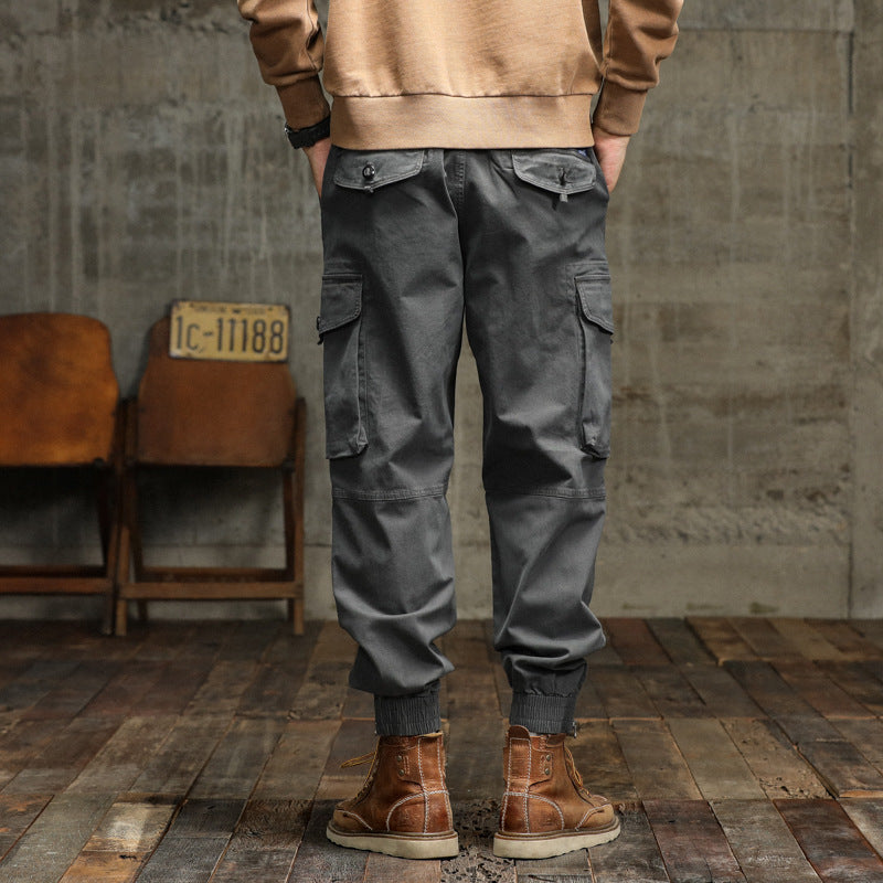 Men's cargo pants with elastic waistband and practical side pockets Lisslune