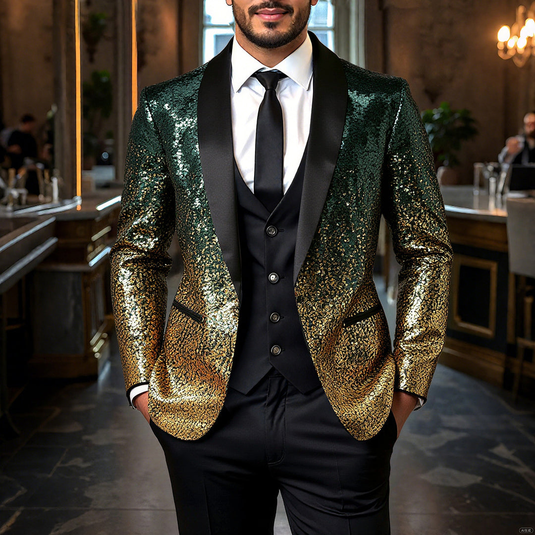 Men's glittering sequin blazer Lisslune