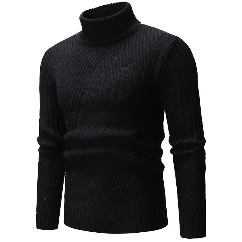 Men's Stylish Turtleneck Sweater with Textured Design Lisslune
