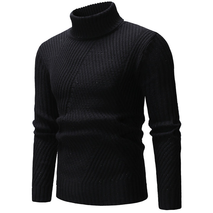 Men's Stylish Turtleneck Sweater with Textured Design Lisslune