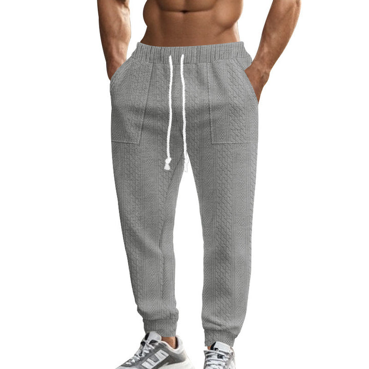 Men's leisure pants with textured design and practical side pockets Lisslune