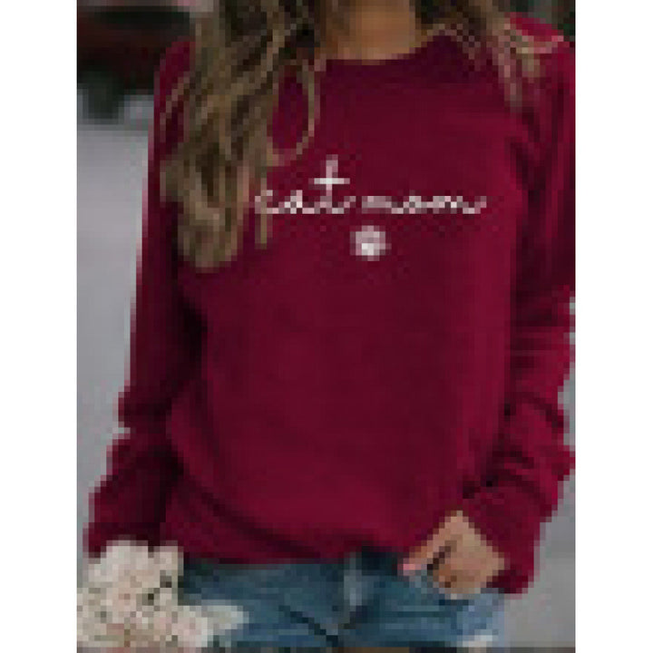 Ladies sweatshirt with creative cat mom design Lisslune