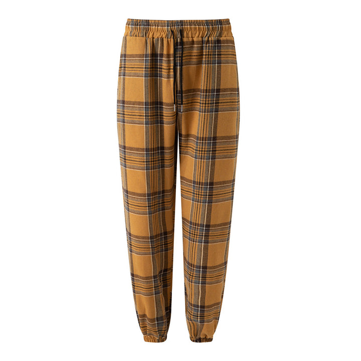 Men's comfortable flannel pants with practical side pockets and elastic waistband Lisslune