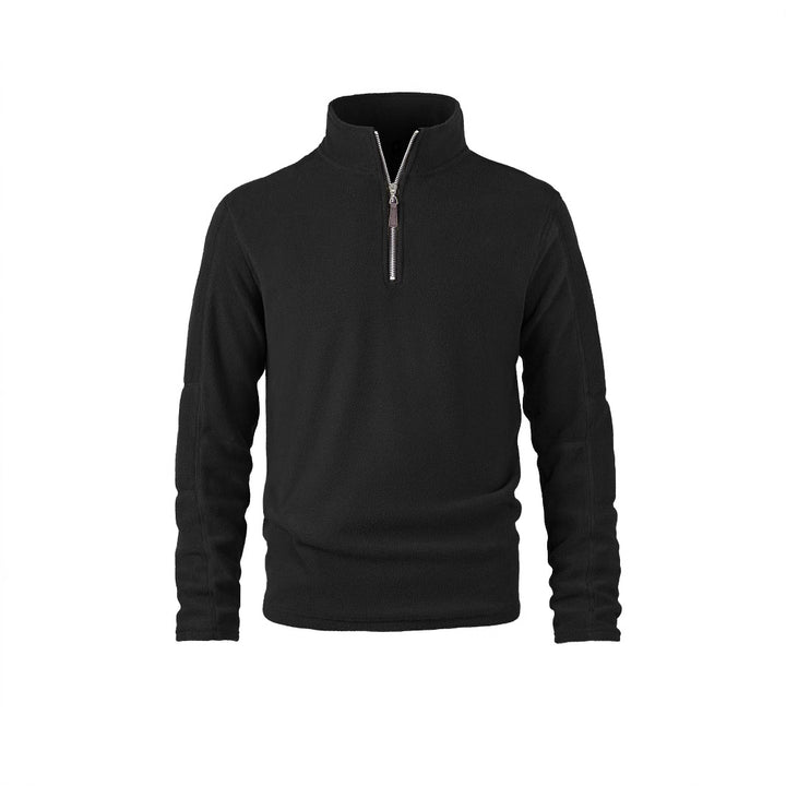 Men's fleece pullover with high collar and practical zip details Lisslune