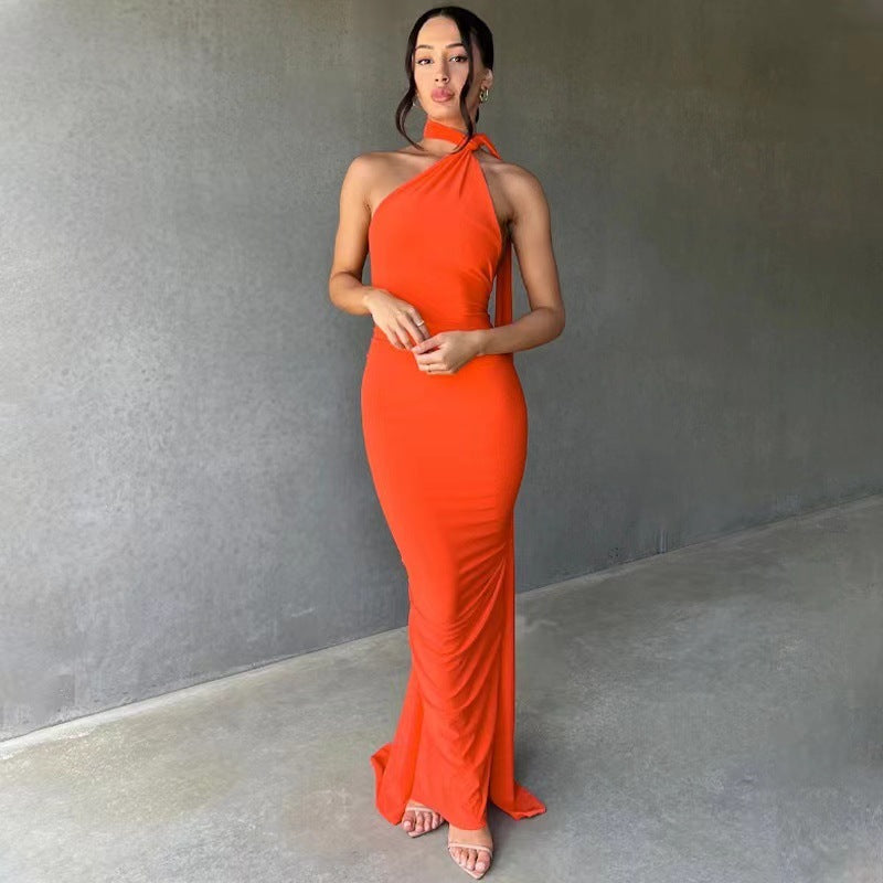 Women's Elegant Wrap Dress with Asymmetric Hem and Figure-Hugging Cut Lisslune