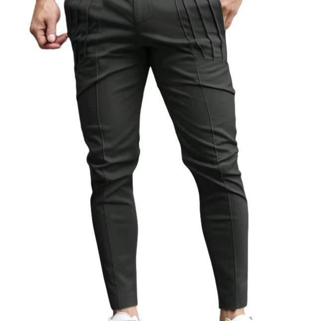 Men's fashionable suit trousers with side pleats and slim fit Lisslune
