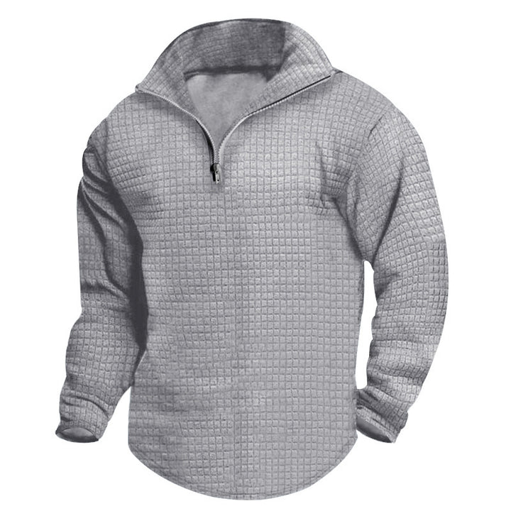 Men's heat-insulated pullover with semi-high collar and textured surface Lisslune