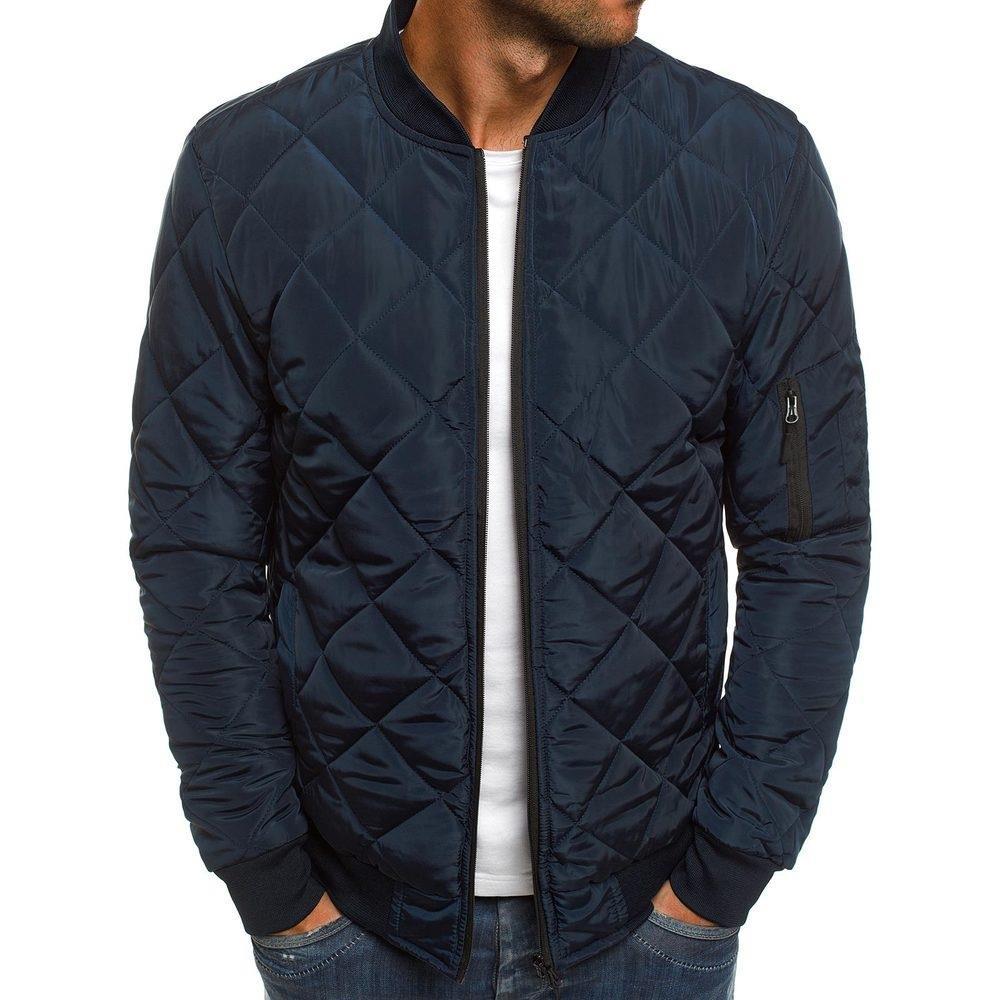 Men's padded jacket with elastic ribbed cuffs and practical zip pockets Lisslune