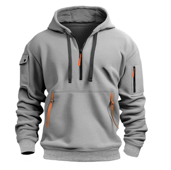 Men's Practical Hoodie with Side Zipper and Versatile Pockets Lisslune