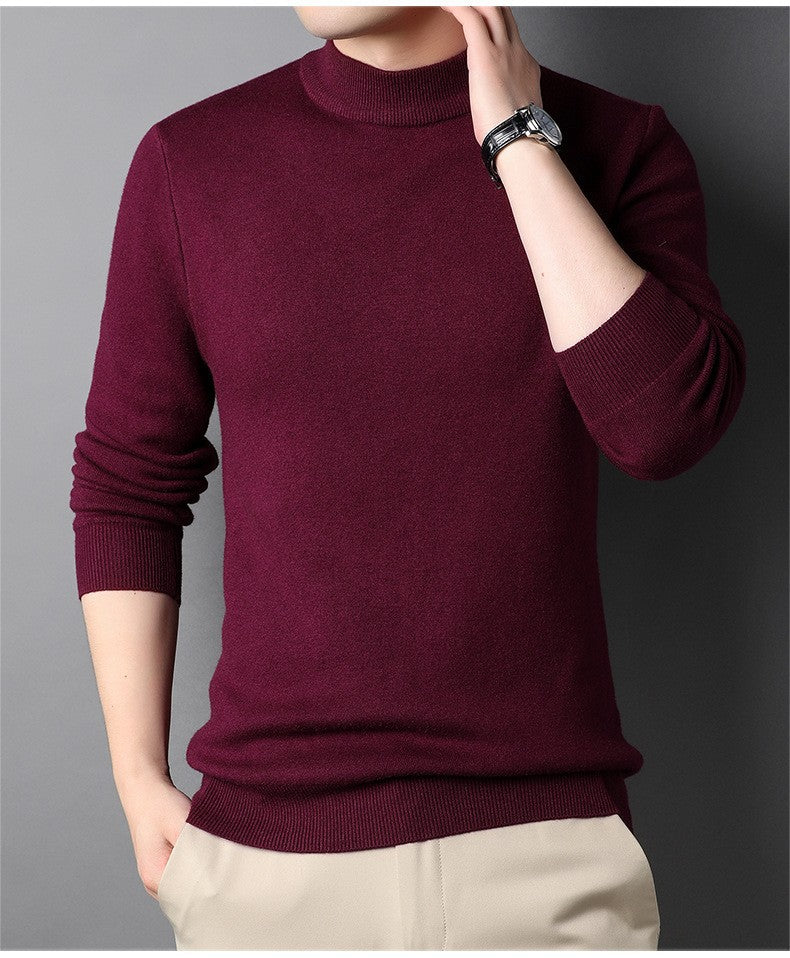 Men's fine-knit sweater with turtleneck and soft materials Lisslune