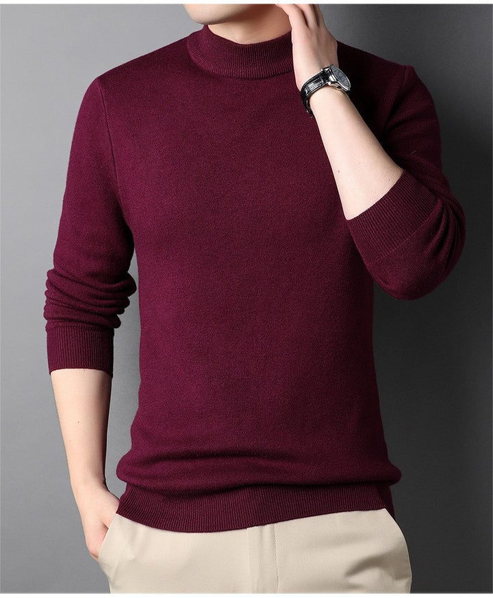 Men's fine-knit sweater with turtleneck and soft materials Lisslune