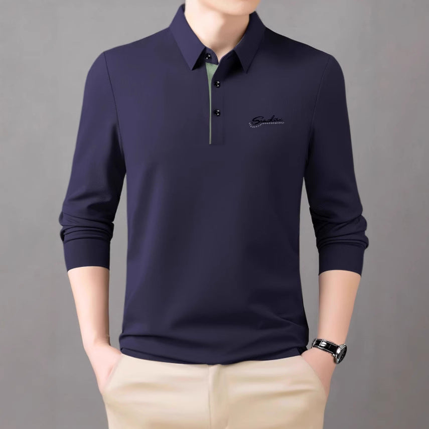 Men's polo shirt with extended sleeves and stylish collar Lisslune