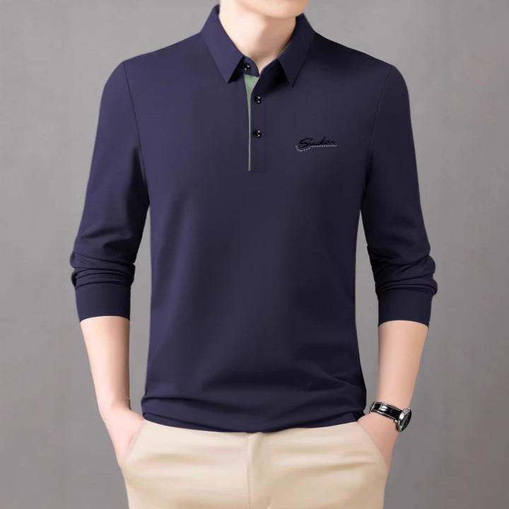 Men's polo shirt with extended sleeves and stylish collar Lisslune