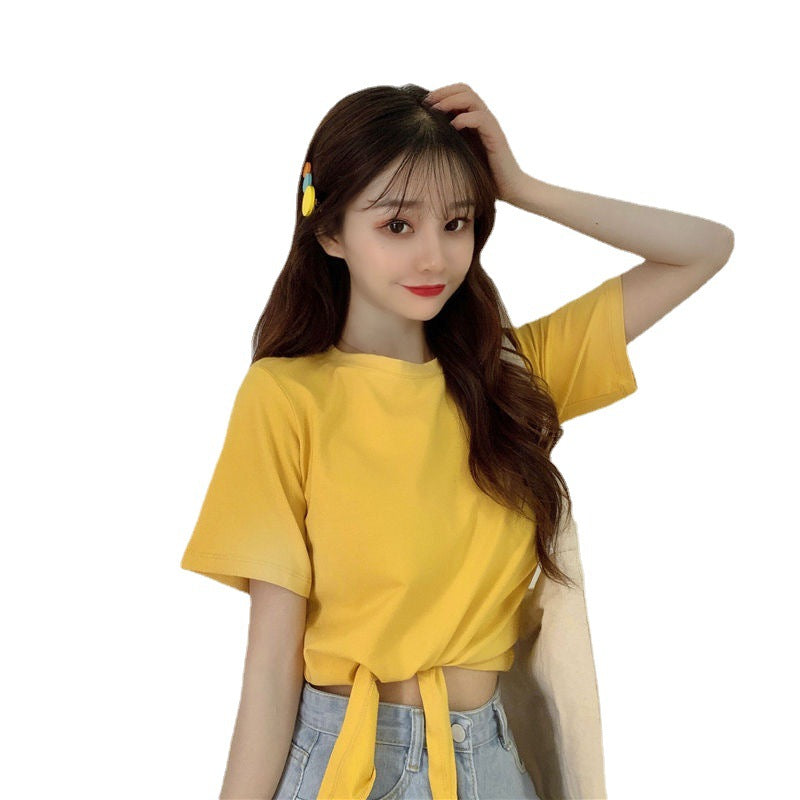 Women's short-sleeve knot top Lisslune