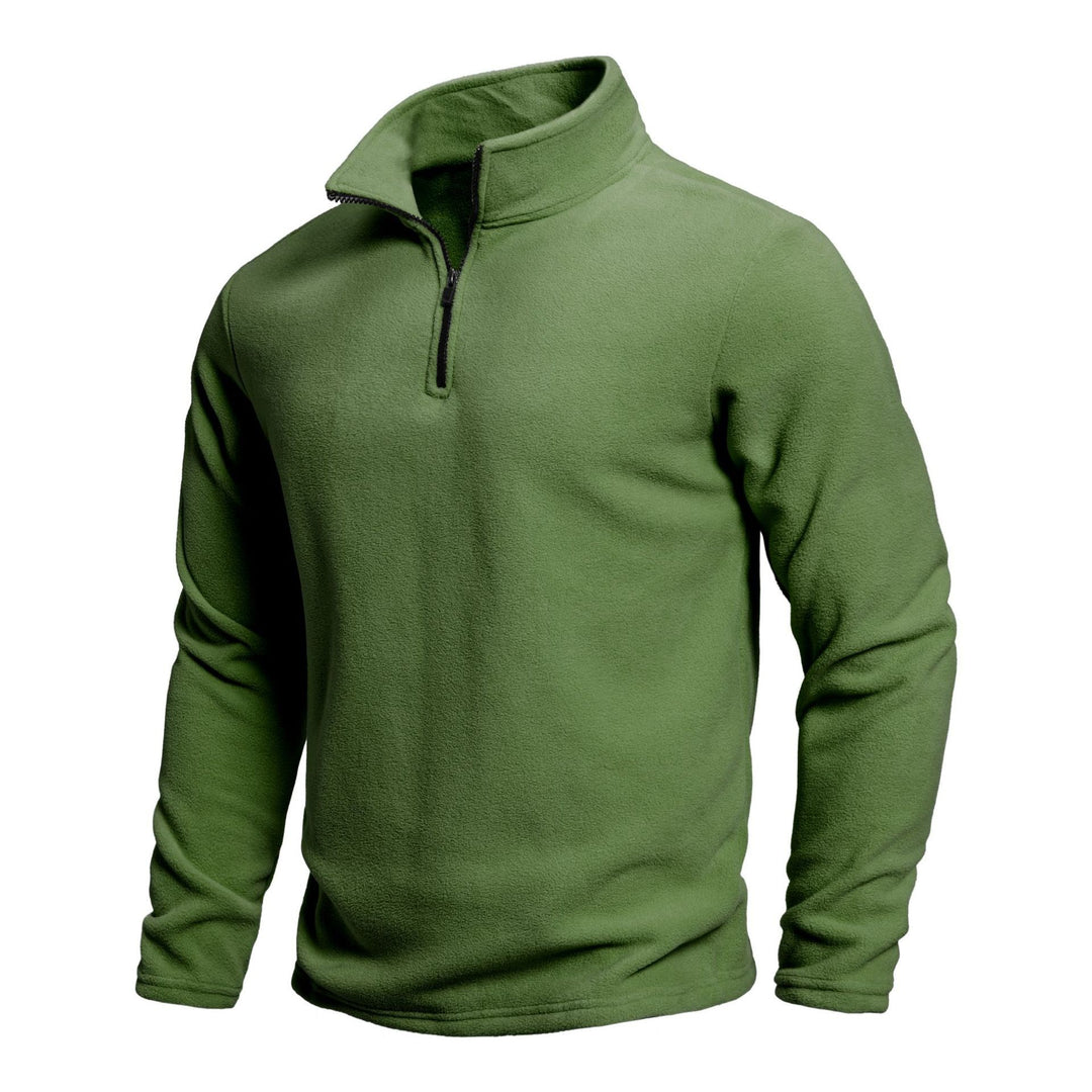 Men's fleece pullover with high collar adjustability and functional zipper Lisslune