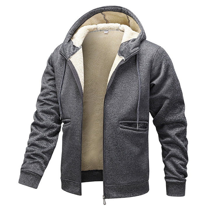 Men's warming fleece jacket with hood Lisslune