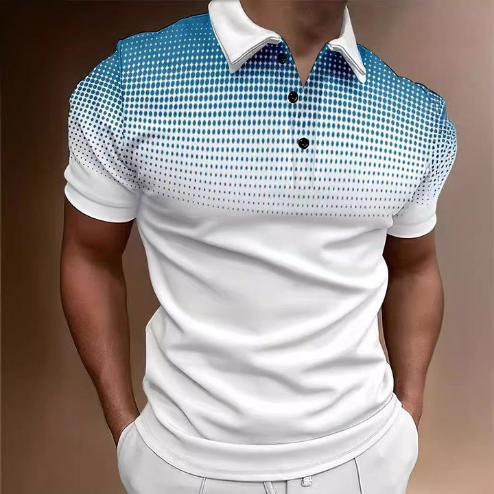 Men's polo shirt with modern graphic pattern and breathable fit Lisslune