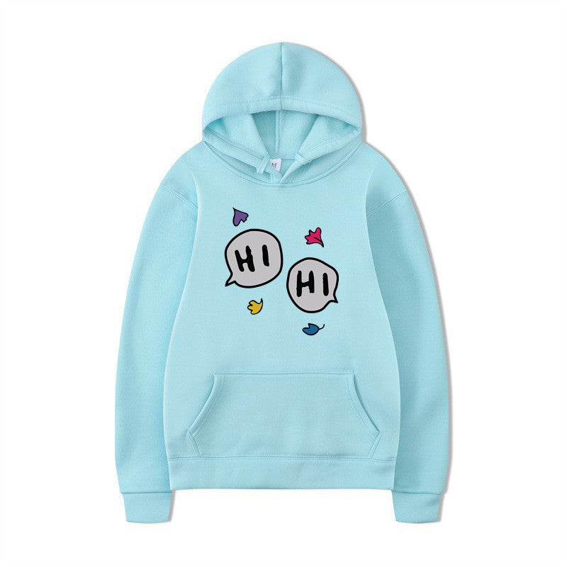 Women's hoodie with creative cartoon design and kangaroo pocket Lisslune