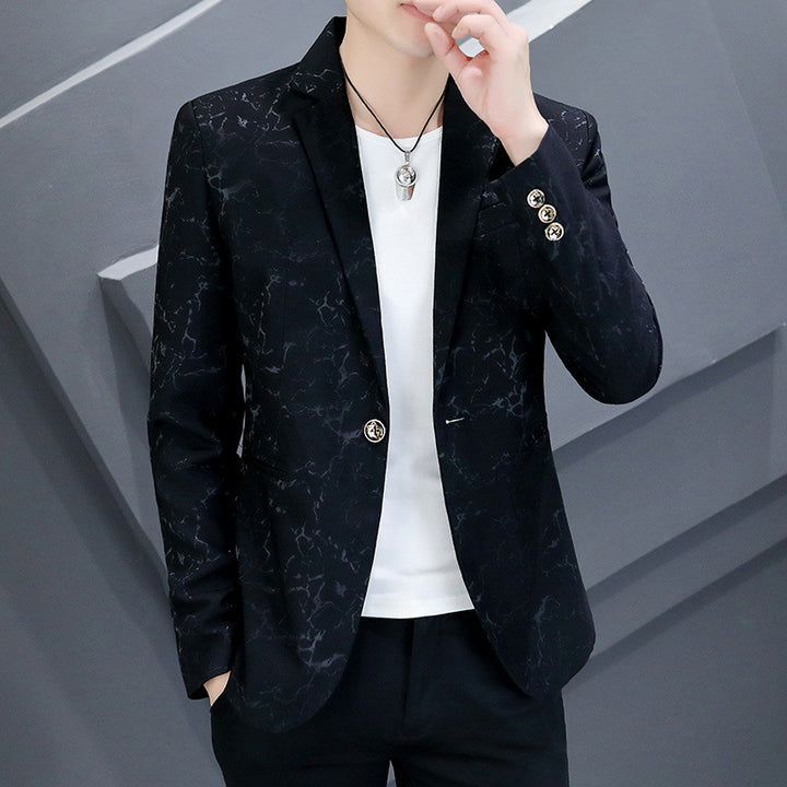 Men's fashionable jacquard blazer with luxurious pattern Lisslune