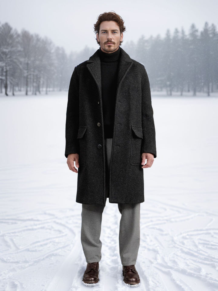 Men's elegant and warmer winter coat with double button placket and practical pockets Lisslune