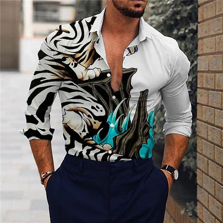 Men's shirt with dynamic animal motif and modern cut Lisslune
