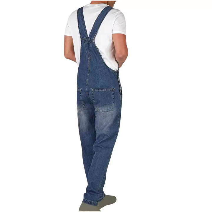 Herren Denim-Latzhose im lässigen Schnitt mit verstellbaren Trägern Lisslune