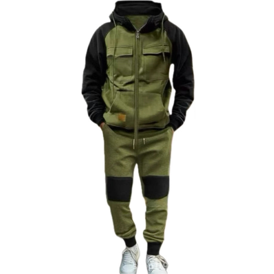 Men's functional leisure suit with practical pockets Lisslune