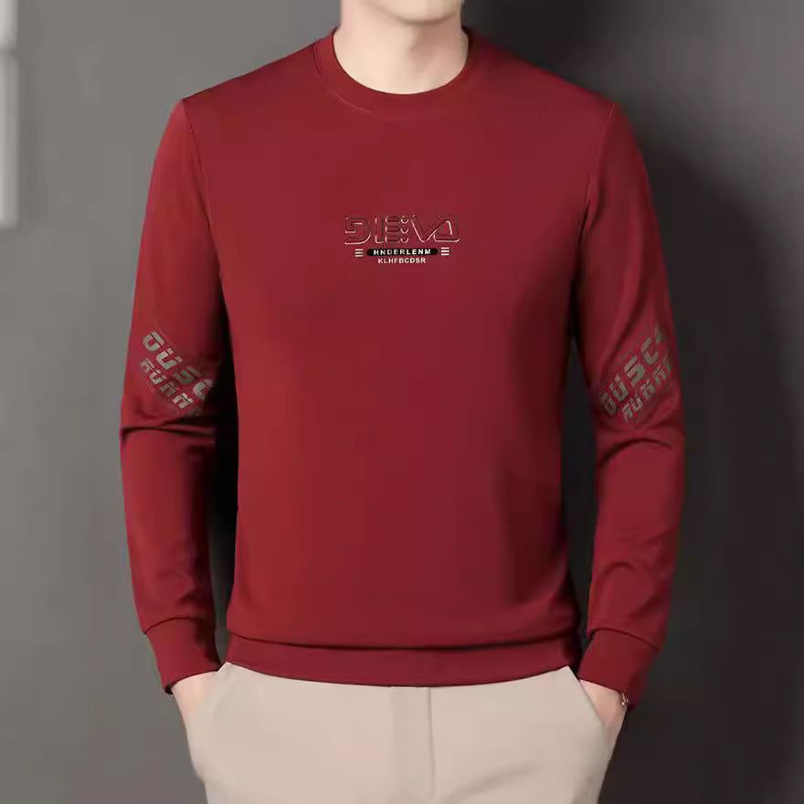 Men's round neck sweater with sporty lettering Lisslune