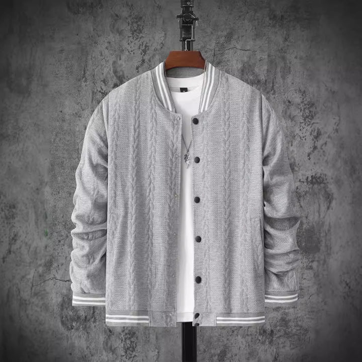 Men's sporty bomber jacket with striped collar Lisslune