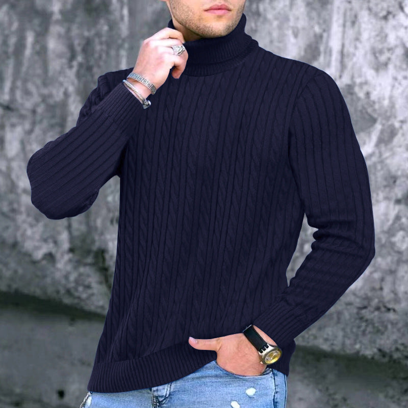 Men's elegant turtleneck sweater with textured design Lisslune