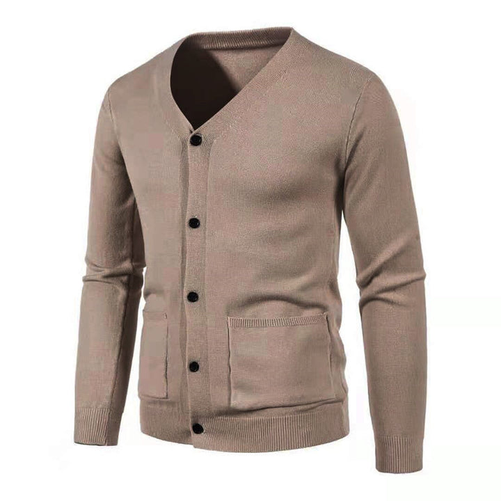 Men's stylish cardigan with V-neck and practical pockets Lisslune