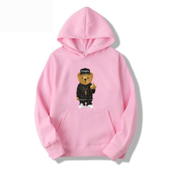 Women’s hoodie with artistic bear design and kangaroo pocket Lisslune