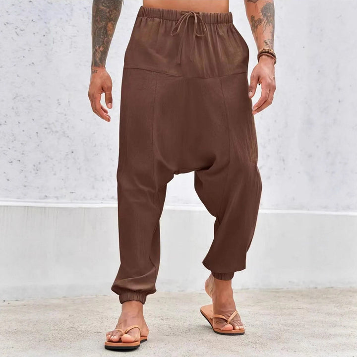Men's casual trousers with elastic waistband and relaxed fit Lisslune