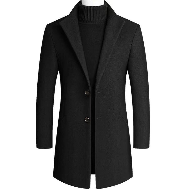 Men's elegant wool coat with modern cut and classic details Lisslune